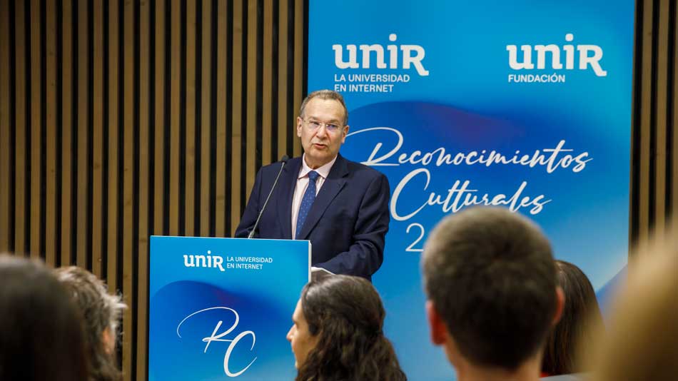 El rector de UNIR, durante los Reconocimientos Culturales 2023.