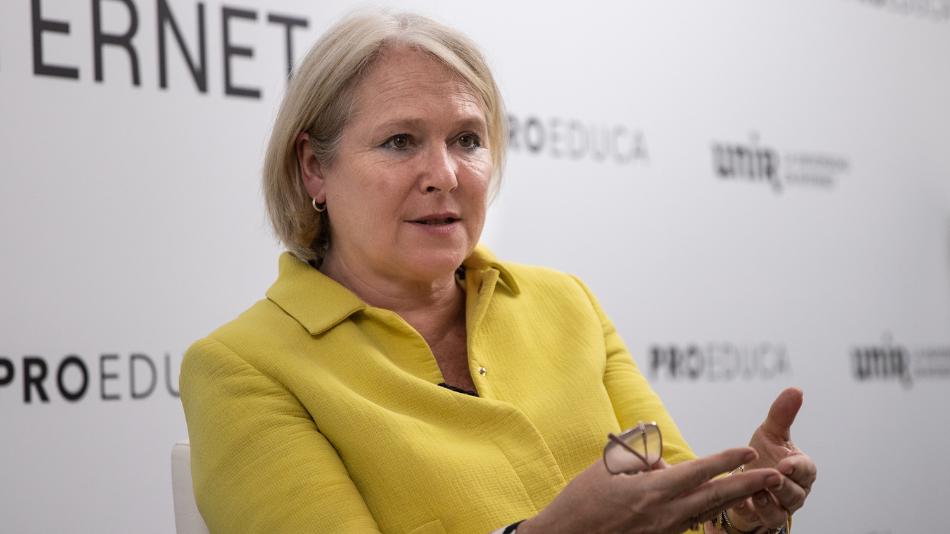 Linda Sanders, directora del colegio "The Laurels" durante su intervención en UNIR.