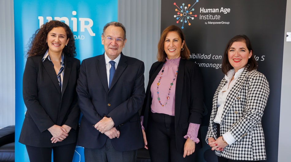 Foto de familia del acto de firma entre UNIR y Human Age Institute.