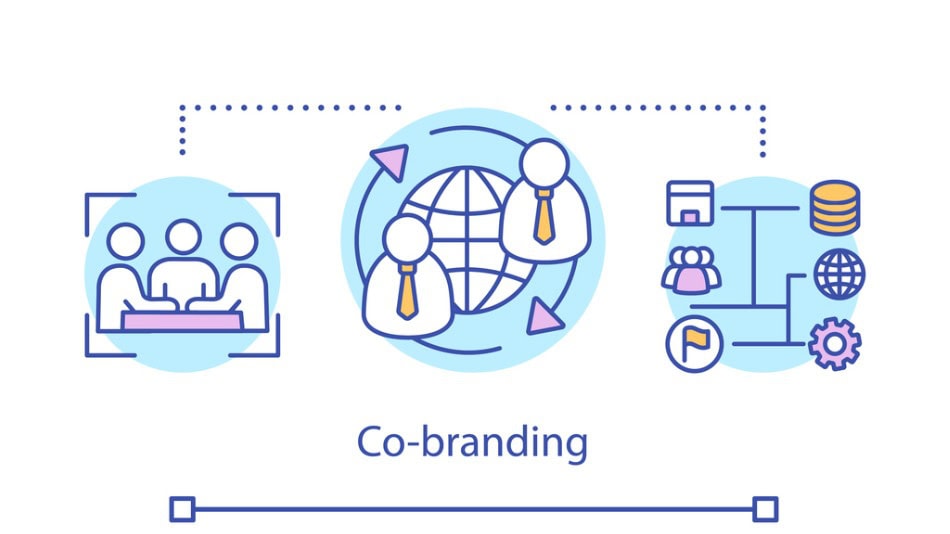 Icono de colaborar con marcas o co-branding