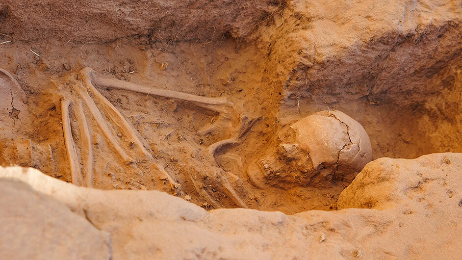 Uno de los cinco cuerpos localizados en yacimiento de Arnedo.