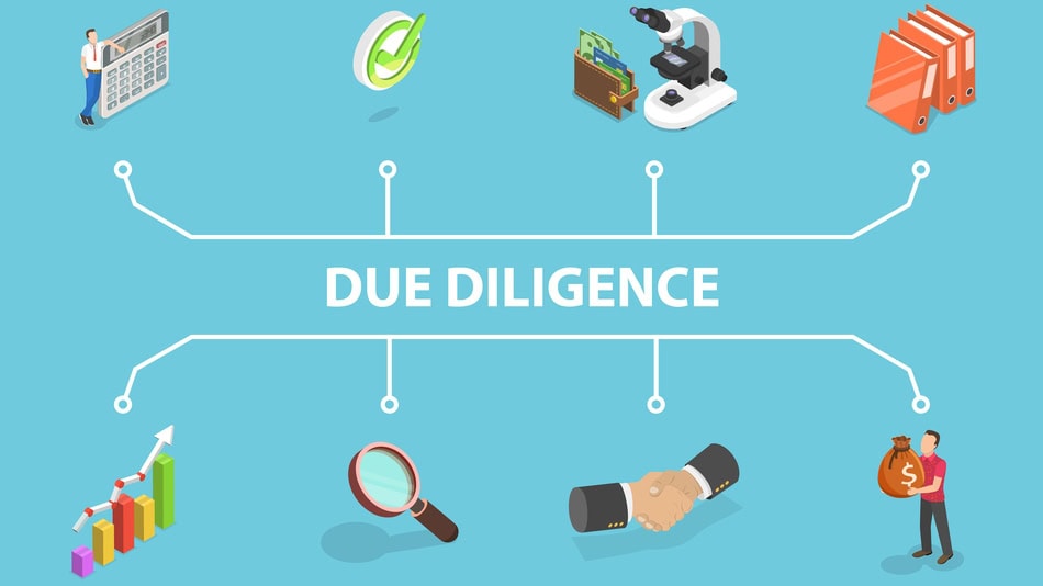 Iconos concepto de due diligence