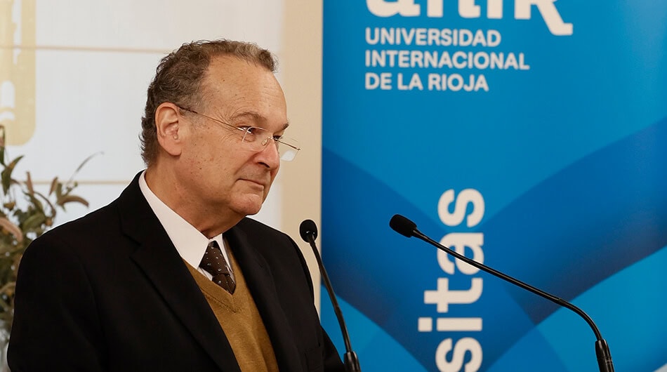 José María Vazquez, rector de UNIR, en la presentación de la VI Festival Nacional de Teatro Aficionado de UNIR.