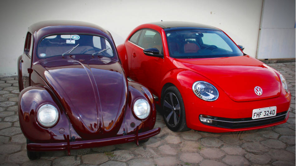 Nostalgia en marca, Volkswagen Beetle antiguo y nuevo